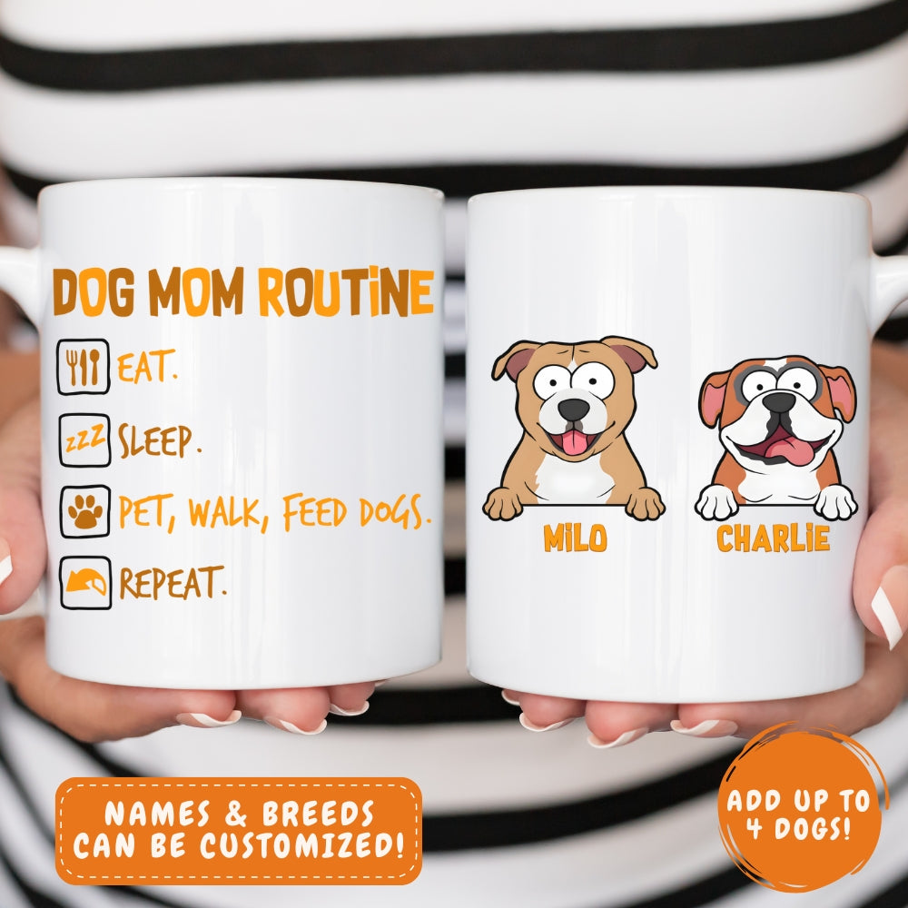 Mug-Dog Mom Routine - Personalized Mug (11oz/15oz) | Gift for Dog Lovers | Dog Mom Mug-Jack N Roy