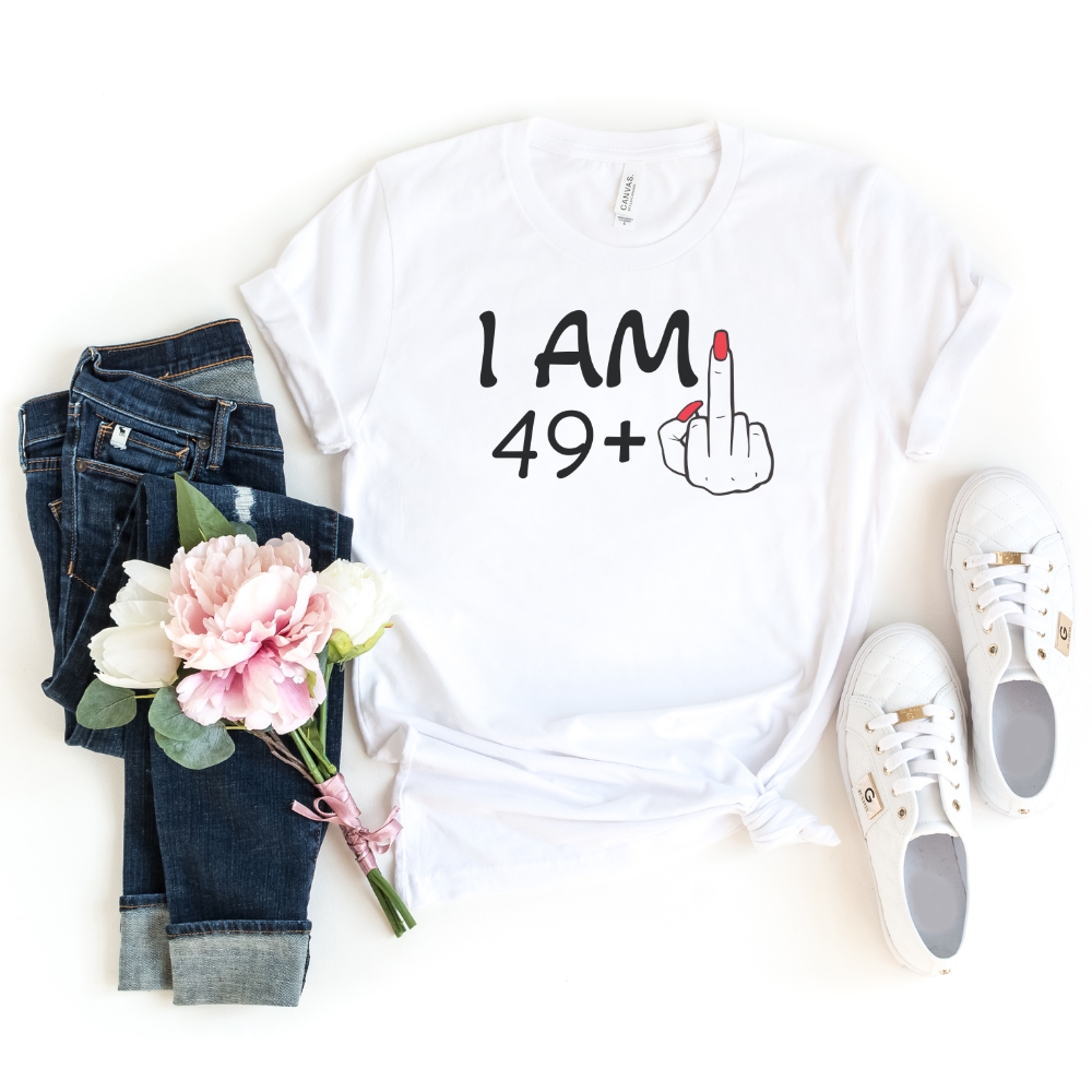 T-Shirt-I'M 49 + 1 - Custom Birthday T-Shirt (ANY AGE)-S-White-Jack N Roy