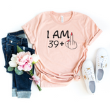 T-Shirt-I'm 39 + 1 - Custom Birthday T-Shirt (ANY AGE)-S-Heather Peach-Jack N Roy