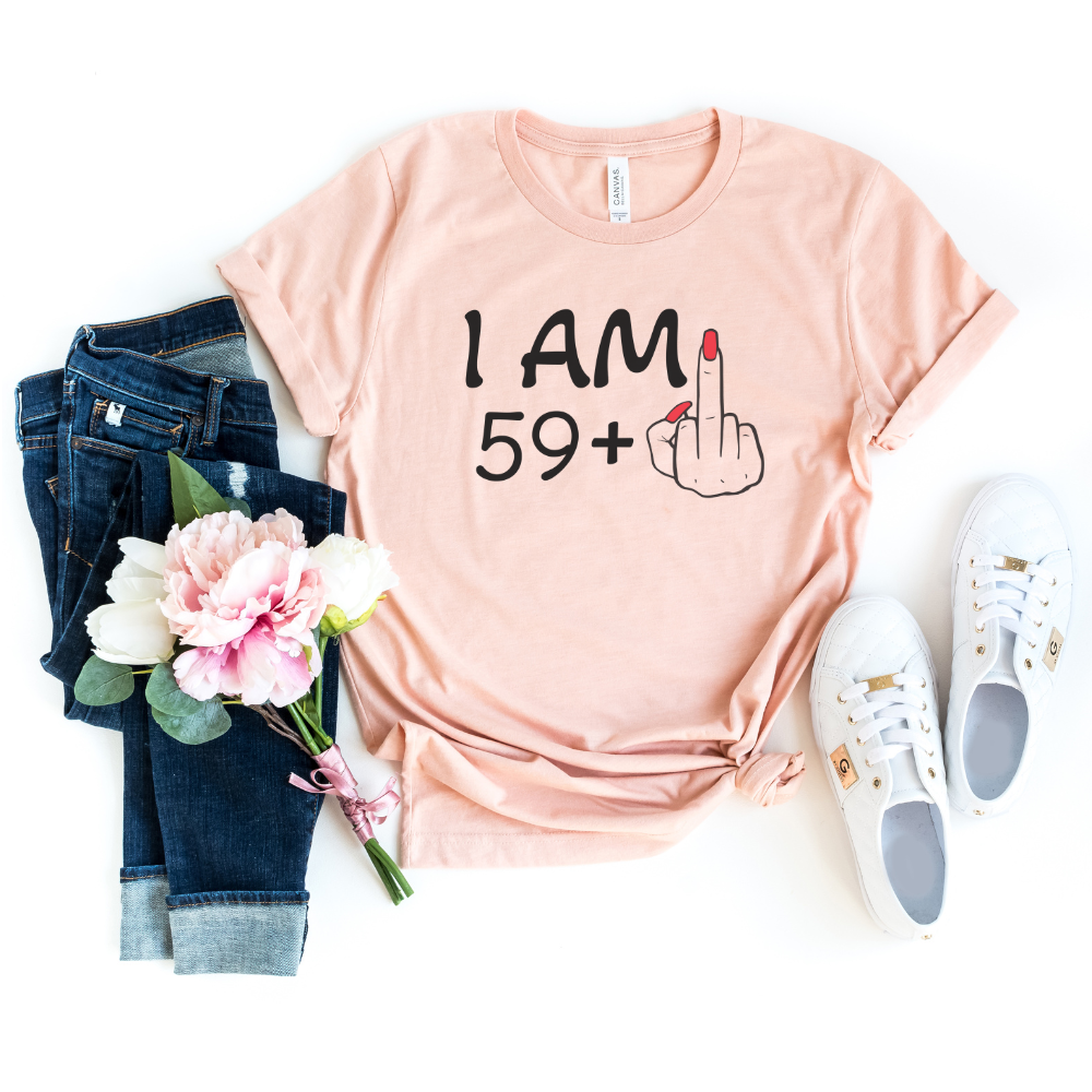 T-Shirt-I'M 59 + 1 - Custom Birthday T-Shirt (ANY AGE)-S-Heather Peach-Jack N Roy