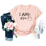 T-Shirt-I'M 49 + 1 - Custom Birthday T-Shirt (ANY AGE)-S-Heather Peach-Jack N Roy