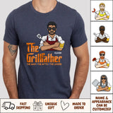 T-Shirt-The Grillfather - Personalized Unisex T-Shirt For Men | Barbeque Lover Shirt | Gift For Him-JackNRoy