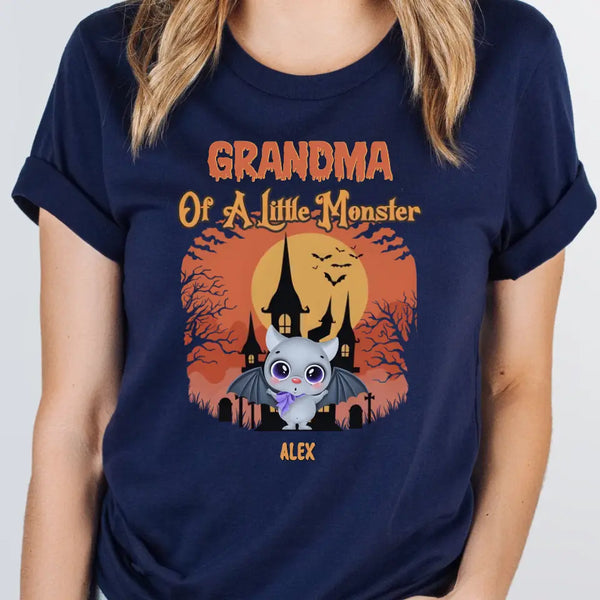 T-Shirt-Little Monsters - Personalized T-Shrit | Halloween Gift | Grandma Gift-Unisex T-Shirt-Navy-JackNRoy