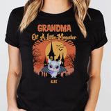 T-Shirt-Little Monsters - Personalized T-Shrit | Halloween Gift | Grandma Gift-Unisex T-Shirt-Black-JackNRoy