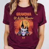 T-Shirt-Little Monsters - Personalized T-Shrit | Halloween Gift | Grandma Gift-Unisex T-Shirt-Maroon-JackNRoy