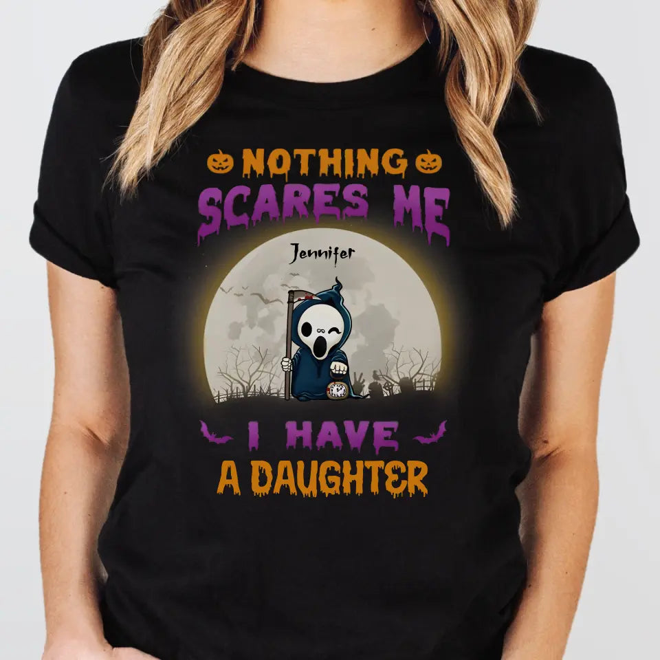 T-Shirt-Nothing Scares Me - Personalized T-Shirt | Halloween Gift-Unisex T-Shirt-Black-JackNRoy