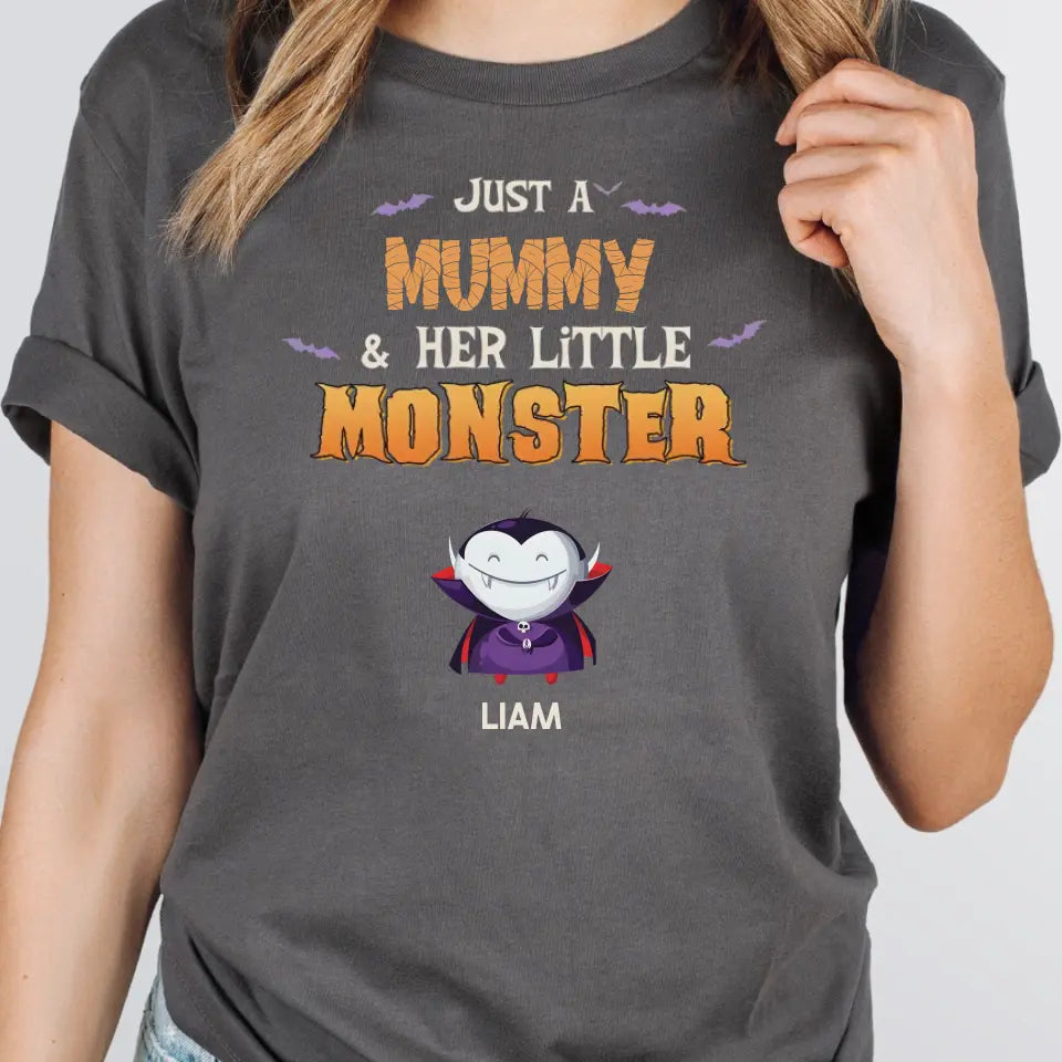 T-Shirt-Mummy & Monsters - Personalized T-Shirts | Halloween Gift-Unisex T-Shirt-Asphalt-JackNRoy