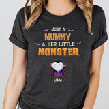 T-Shirt-Mummy & Monsters - Personalized T-Shirts | Halloween Gift-Unisex T-Shirt-Dark Grey Heather-JackNRoy