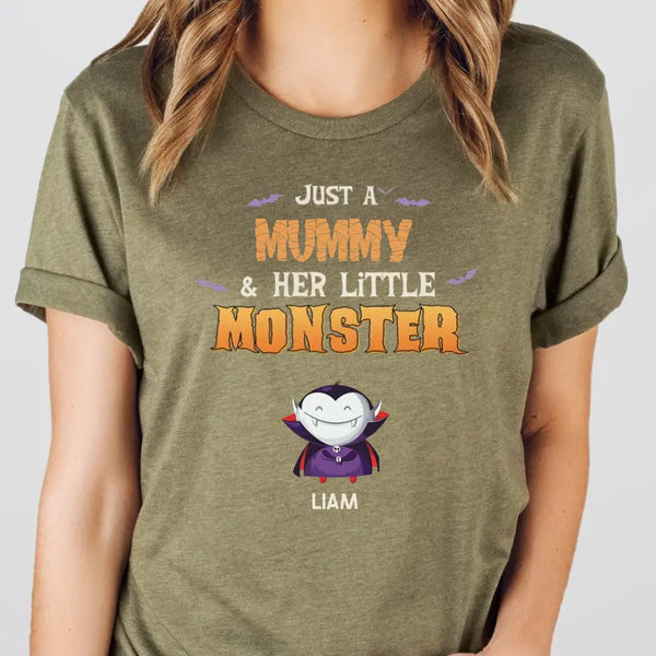 T-Shirt-Mummy & Monsters - Personalized T-Shirts | Halloween Gift-Unisex T-Shirt-Heather Olive-JackNRoy