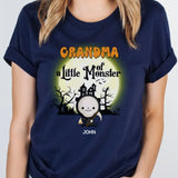 T-Shirt-Grandma & Little Monsters - Personalized T-Shirt | Halloween Gift-Unisex T-Shirt-Navy-JackNRoy