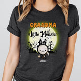 T-Shirt-Grandma & Little Monsters - Personalized T-Shirt | Halloween Gift-Unisex T-Shirt-Dark Grey Heather-JackNRoy