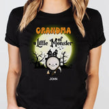 T-Shirt-Grandma & Little Monsters - Personalized T-Shirt | Halloween Gift-Unisex T-Shirt-Black-JackNRoy