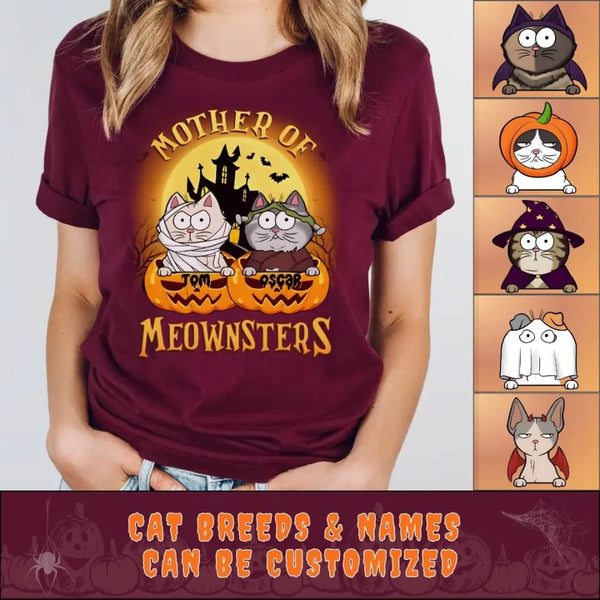 T-Shirt-Mother of Meownsters - Personalized T-Shirt | Halloween-JackNRoy