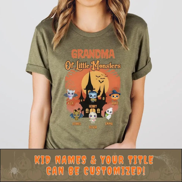 T-Shirt-Little Monsters - Personalized T-Shrit | Halloween Gift | Grandma Gift-JackNRoy