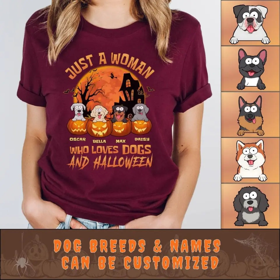 T-Shirt-Woman & Dogs - Personalized T-Shirt | Halloween Gift-JackNRoy