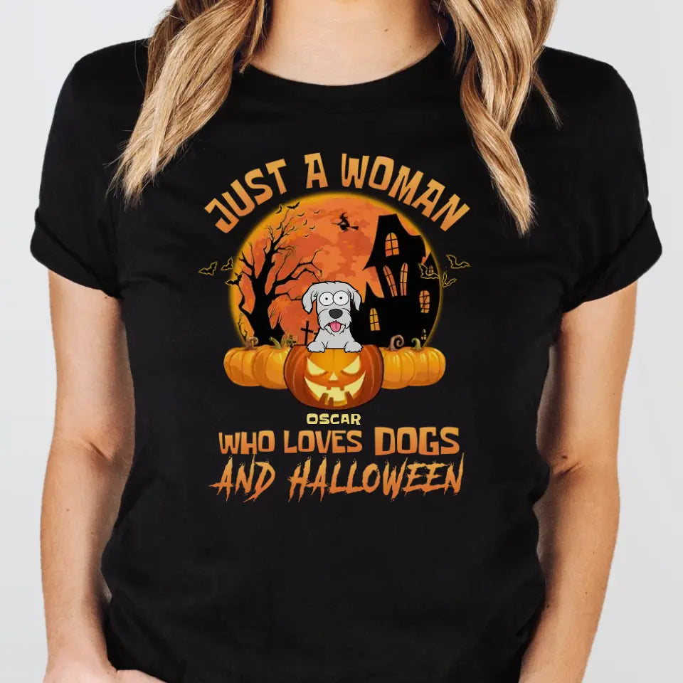 T-Shirt-Woman & Dogs - Personalized T-Shirt | Halloween Gift-Unisex T-Shirt-Black-JackNRoy