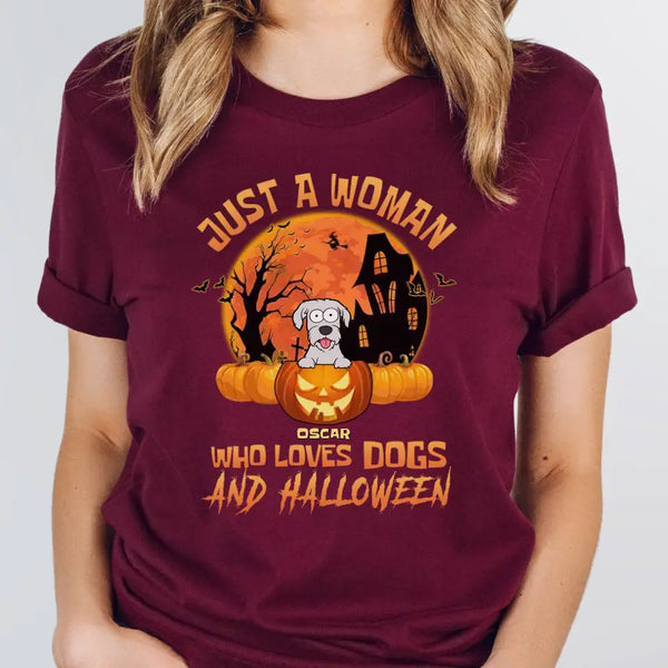 T-Shirt-Woman & Dogs - Personalized T-Shirt | Halloween Gift-Unisex T-Shirt-Maroon-JackNRoy