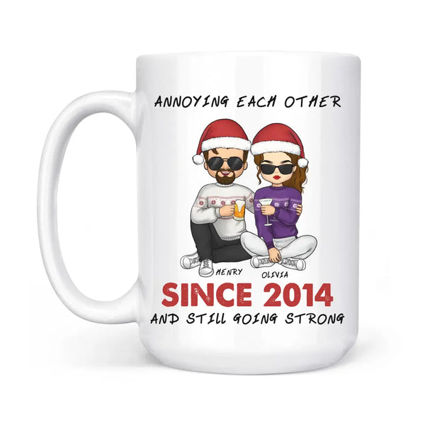 Mug-Annoying Each Other | Personalized Mug for Couples | (11oz/15oz)-White Mug-White-JackNRoy