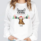 T-Shirt-Meowy Catmas! Personalized Unisex T-Shirt for Cat Lovers | Christmas T-Shirt-Unisex Sweatshirt-White-JackNRoy