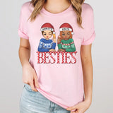 T-Shirt-Besties | Personalized Unisex T-Shirt for Besties | Christmas T-Shirt-Unisex T-Shirt-Pink-JackNRoy