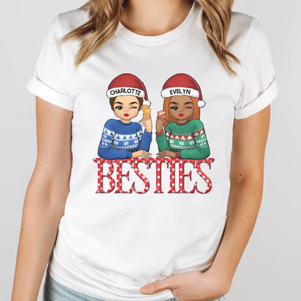 T-Shirt-Besties | Personalized Unisex T-Shirt for Besties | Christmas T-Shirt-Unisex T-Shirt-White-JackNRoy