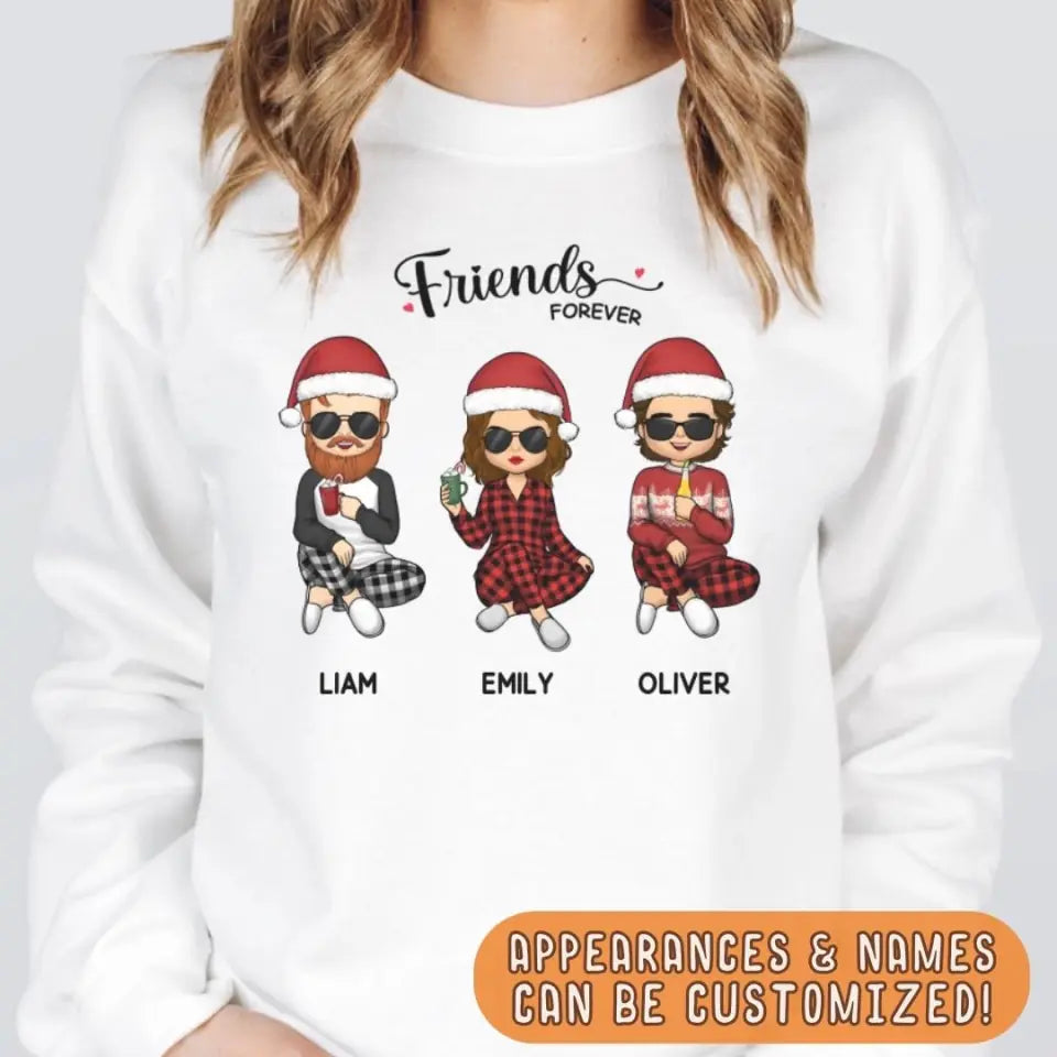 Sweatshirt-Friends Forever | Personalized Unisex Sweatshirt for Best Friends-JackNRoy