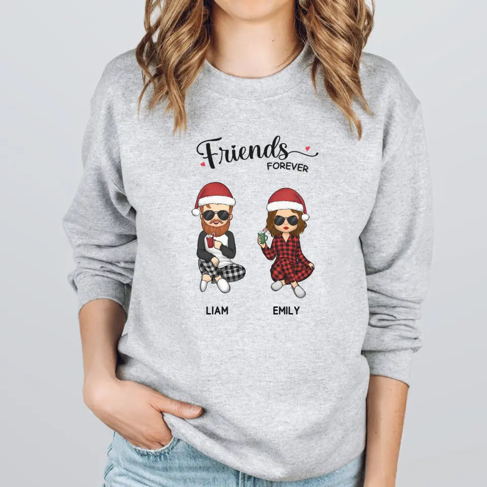 Sweatshirt-Friends Forever | Personalized Unisex Sweatshirt for Best Friends-Unisex Sweatshirt-Sport Grey-JackNRoy