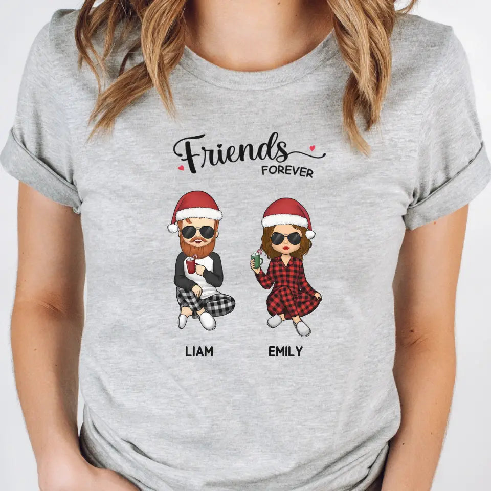 Sweatshirt-Friends Forever | Personalized Unisex Sweatshirt for Best Friends-Unisex T-Shirt-Athletic Heather-JackNRoy