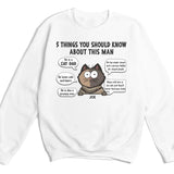 T-Shirt-5 Things You Should Know - Personalized Unisex T-Shirt for Cat Dads | Gift for Cat Dads | Pet Lover T-Shirt-Unisex Sweatshirt-White-JackNRoy