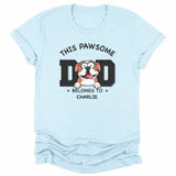 T-Shirt-Pawsome Dad Belongs To - Personalized Unisex T-Shirt for Dog Dads | Dog Dad Gift | Pet Lover T-Shirt-Unisex T-Shirt-Heather Ice Blue-JackNRoy