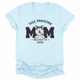 T-Shirt-This Pawsome Mom Belongs To - Personalized Unisex T-Shirt for Dog Moms | Dog Mom Gift | Pet Lover T-Shirt-Unisex T-Shirt-Heather Ice Blue-JackNRoy