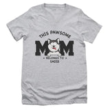 T-Shirt-This Pawsome Mom Belongs To - Personalized Unisex T-Shirt for Dog Moms | Dog Mom Gift | Pet Lover T-Shirt-JackNRoy