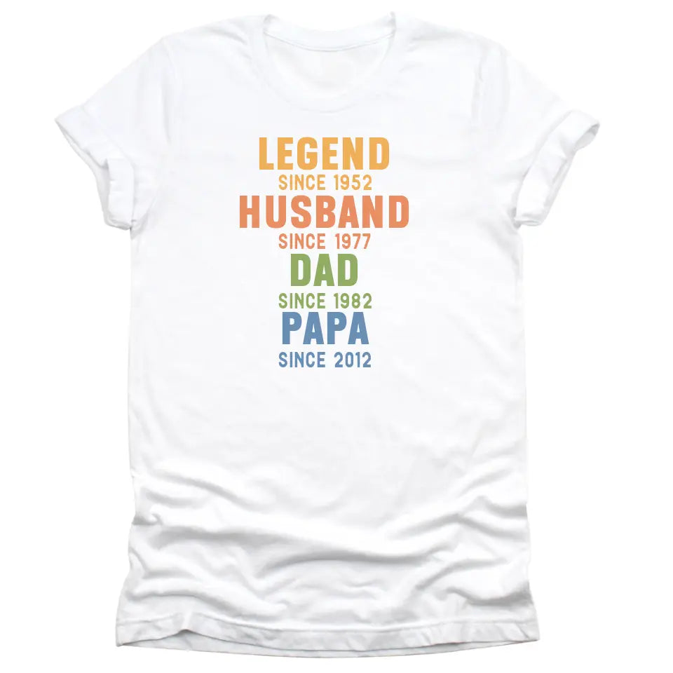 T-Shirt-Legend - Husband - Dad - Personalized T-Shirt For Men | Dad Gift | Gift For Him-Unisex T-Shirt-White-JackNRoy