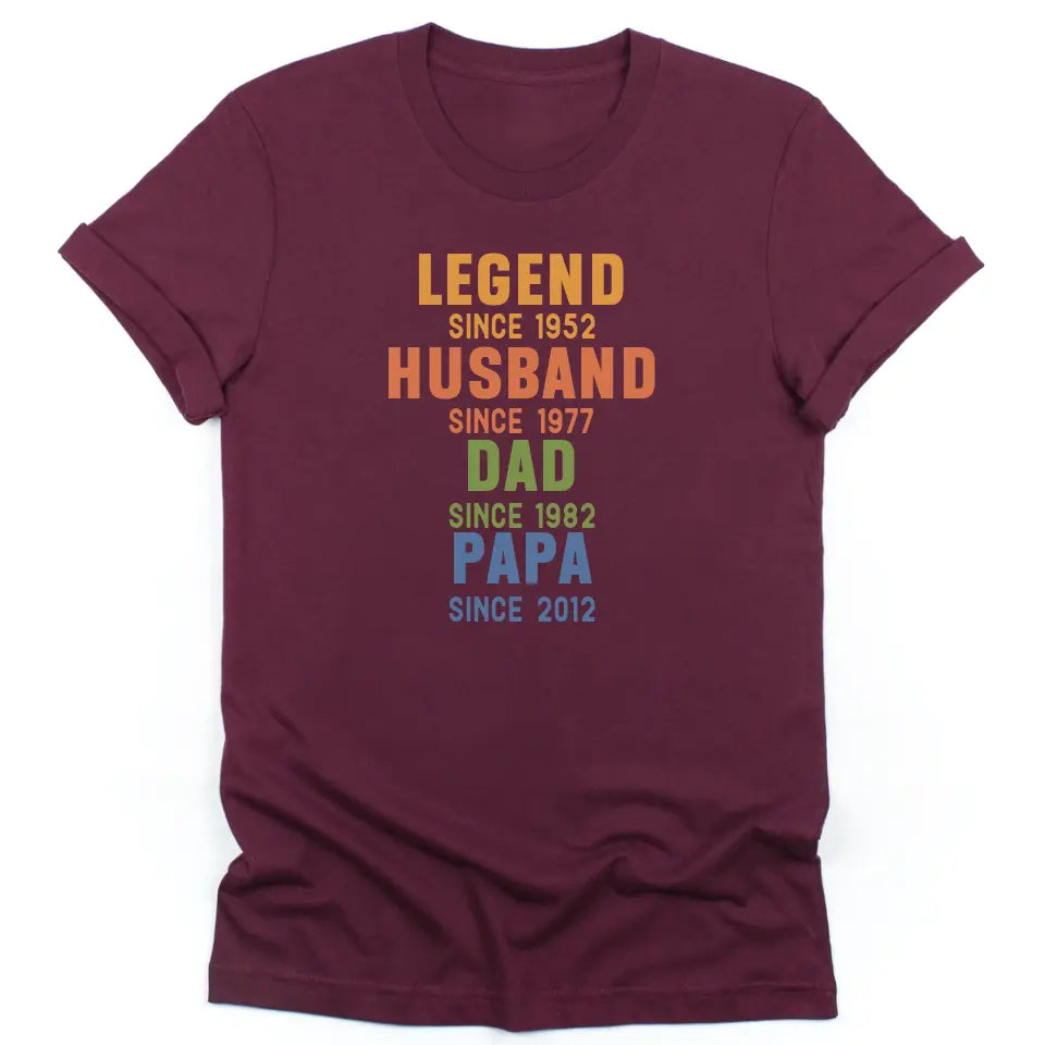 T-Shirt-Legend - Husband - Dad - Personalized T-Shirt For Men | Dad Gift | Gift For Him-Unisex T-Shirt-Maroon-JackNRoy