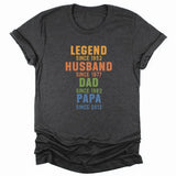 T-Shirt-Legend - Husband - Dad - Personalized T-Shirt For Men | Dad Gift | Gift For Him-Unisex T-Shirt-Dark Grey Heather-JackNRoy