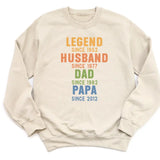 T-Shirt-Legend - Husband - Dad - Personalized T-Shirt For Men | Dad Gift | Gift For Him-Unisex Sweatshirt-Sand-JackNRoy