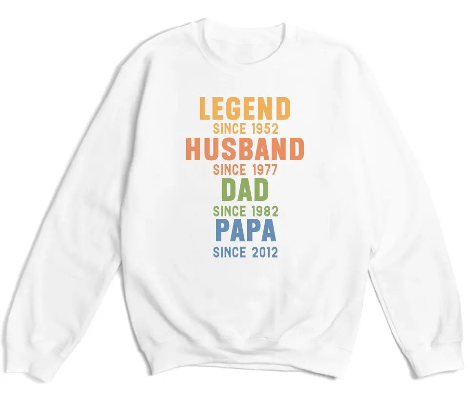 T-Shirt-Legend - Husband - Dad - Personalized T-Shirt For Men | Dad Gift | Gift For Him-Unisex Sweatshirt-White-JackNRoy