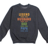 T-Shirt-Legend - Husband - Dad - Personalized T-Shirt For Men | Dad Gift | Gift For Him-Unisex Sweatshirt-Dark Heather-JackNRoy