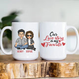 Mug-Our Love Story - Personalized Mug for Couples | Couple Gifts | Couple Mug-Mug-White-JackNRoy