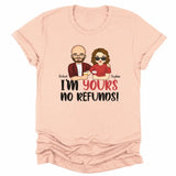 T-Shirt-I'm Yours No Refunds - Personalized Unisex T-Shirt for Couples | Personalized Gifts | Couple T-Shirt-Unisex T-Shirt-Heather Peach-JackNRoy