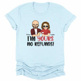 T-Shirt-I'm Yours No Refunds - Personalized Unisex T-Shirt for Couples | Personalized Gifts | Couple T-Shirt-Unisex T-Shirt-Heather Ice Blue-JackNRoy