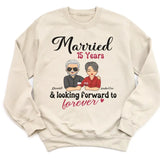 T-Shirt-Looking Forward to Forever - Personalized Unisex T-Shirt for Couples | Couple Gifts-Unisex Sweatshirt-Sand-JackNRoy