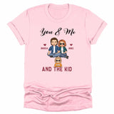 T-Shirt-You & Me & The Kids - Personalized Unisex T-Shirt for Couples | Couple Gifts-Unisex T-Shirt-Pink-JackNRoy