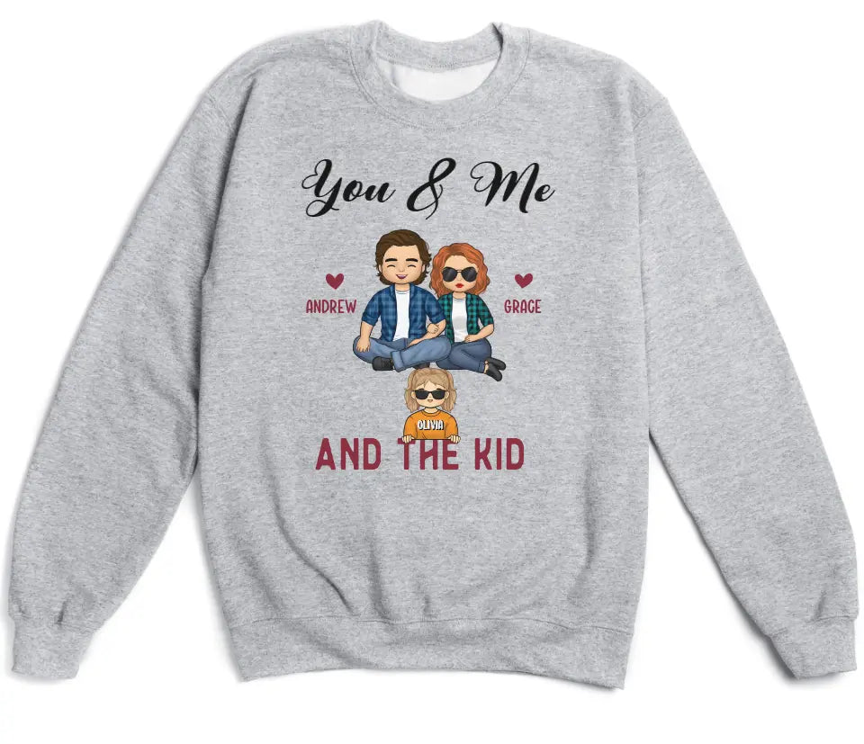 T-Shirt-You & Me & The Kids - Personalized Unisex T-Shirt for Couples | Couple Gifts-Unisex Sweatshirt-Sport Grey-JackNRoy