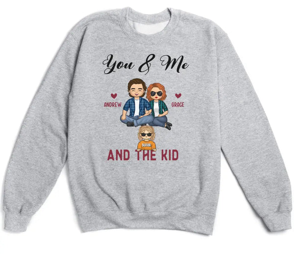 T-Shirt-You & Me & The Kids - Personalized Unisex T-Shirt for Couples | Couple Gifts-Unisex Sweatshirt-Sport Grey-JackNRoy