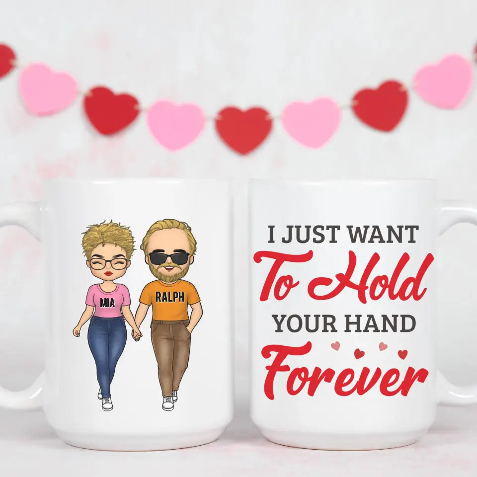 Mug-Hold Your Hand Forever - Personalized Mug for Couples | Couple Gifts-Mug-White-JackNRoy