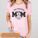 T-Shirt-This Pawsome Mom Belongs To - Personalized Unisex T-Shirt for Dog Moms | Dog Mom Gift | Pet Lover T-Shirt-JackNRoy