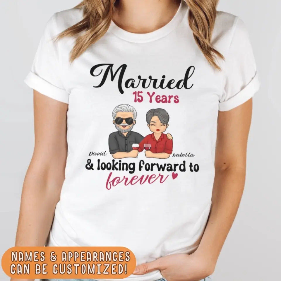 T-Shirt-Looking Forward to Forever - Personalized Unisex T-Shirt for Couples | Couple Gifts-JackNRoy