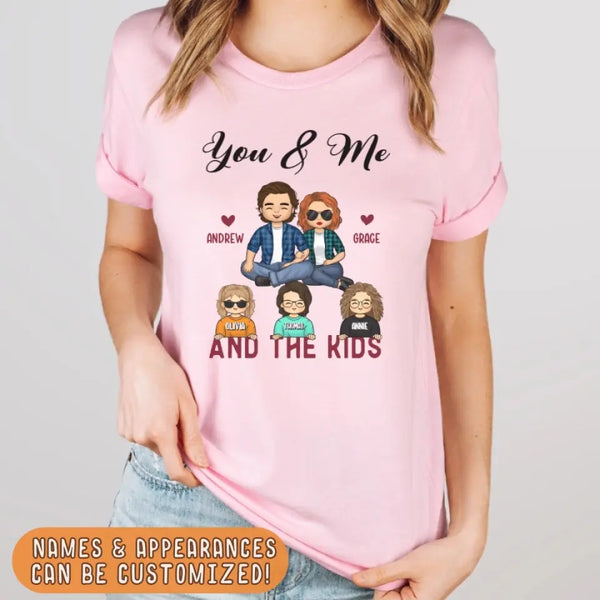 T-Shirt-You & Me & The Kids - Personalized Unisex T-Shirt for Couples | Couple Gifts-JackNRoy