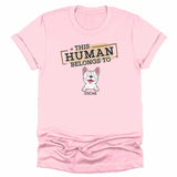 Sweatshirt-This Human Belongs To - Personalized Unisex Sweatshirt for Pet Lovers | Personalized Gift-Unisex T-Shirt-Pink-JackNRoy